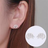 Stainless Steel Stud Earring, Hedgehog, plated, fashion jewelry & for woman 