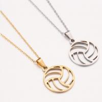 Stainless Steel Jewelry Necklace, Volleyball, plated, fashion jewelry & for woman 22mm .7 Inch 
