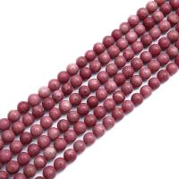 Rhodonite Beads, Natural Stone, Round, polished, DIY fuchsia 