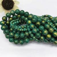 Cloisonne Stone Beads, Round, polished, DIY olive green 