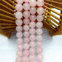 Natürliche Rosenquarz Perlen, rund, poliert, DIY & verschiedene Größen vorhanden, Rosa, verkauft von Strang