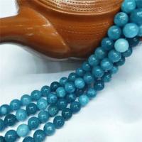 Aquamarin Perlen, rund, poliert, DIY & verschiedene Größen vorhanden, verkauft von Strang
