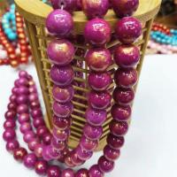 Cloisonne Stone Beads, Round, polished, DIY fuchsia 