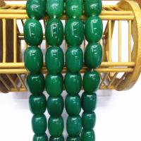 Natural Green Agate Beads, Drum, polished, DIY green, Grade A Approx 