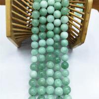 Perle de jade de Birmanie, Rond, poli, DIY & normes différentes pour le choix, vert clair, Vendu par brin