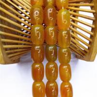 Natural Yellow Agate Beads, Drum, polished, DIY Approx 