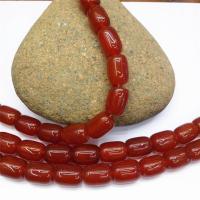 Natural Red Agate Beads, Drum, polished, DIY, red Approx 