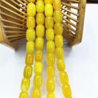 Jade White Bead, Drum, polished, DIY, yellow Approx 