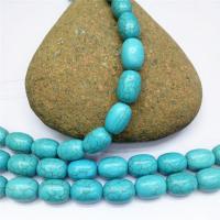 Natural Turquoise Beads, Drum, polished, DIY, blue Approx 