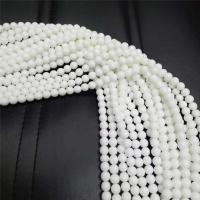 Dyed Marble Beads, Round, polished, DIY white 