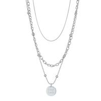 Multi слой ожерелье, нержавеющая сталь, с письмо узором & Женский & многонитевая, оригинальный цвет, длина:Приблизительно 19.68 дюймовый, продается Strand