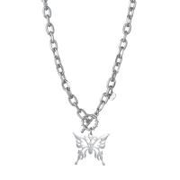 Stainless Steel Jewelry Necklace, Butterfly, for woman & hollow, original color Approx 19.68 Inch 