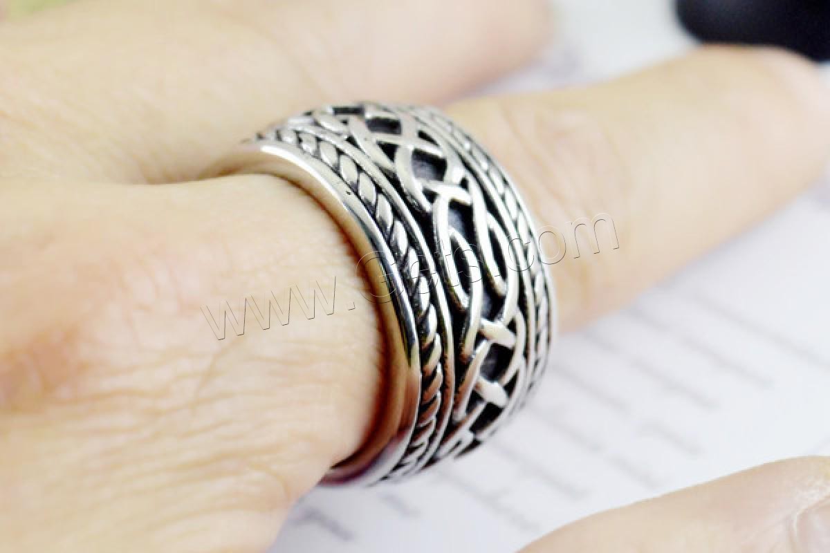 Partículas de acero anillo, Tallado, diverso tamaño para la opción & para hombre, color original, Vendido por UD