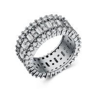 Цирконий Micro Pave Латунь палец кольцо, плакирован серебром, разный размер для выбора & инкрустированное микро кубического циркония & Женский, продается PC