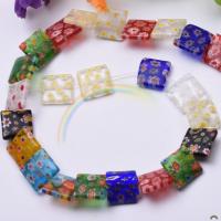 Millefiori Glass Beads, Millefiori Lampwork,  Square, DIY mixed colors 
