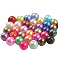 Perlmuttartige Glasperlen, Glas, rund, Salben, DIY & verschiedene Größen vorhanden, gemischte Farben, 100PCs/Tasche, verkauft von Tasche