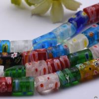 Millefiori Glass Beads, Millefiori Lampwork, Column, DIY, mixed colors 