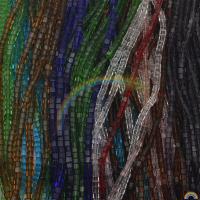 Perles de verre translucide, Carré, poli, DIY, couleurs mélangées Vendu par sac
