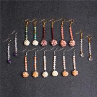 Gemstone Drop Earring, Natural Stone, fashion jewelry & for woman 12*71mm 