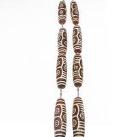 Natural Tibetan Agate Dzi Beads, Drum, DIY, brown, 70*20*70mm cm 