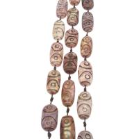 Natural Tibetan Agate Dzi Beads, Drum, DIY, mixed colors, 42*15*42mm cm 