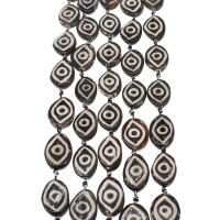 Natural Tibetan Agate Dzi Beads, Ellipse, DIY, white and black, 30*22*8mm cm 