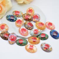 Inner Flower Resin Cabochon, plated, fashion jewelry & DIY & for woman 
