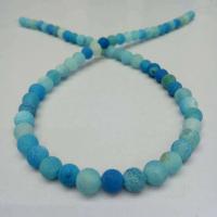 Natural Effloresce Agate Beads, Round, polished, DIY blue 