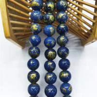 Cloisonne Stone Abalorio, Esférico, pulido, Bricolaje & diverso tamaño para la opción, azul, Vendido por Sarta