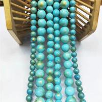 Cloisonne Stone Beads, Round, polished, DIY light blue 