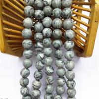 Picasso Jaspis  Perlen, rund, poliert, DIY & verschiedene Größen vorhanden, grau, verkauft von Strang