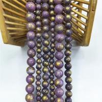 Cloisonne Stone Beads, Round, polished, DIY dark purple 