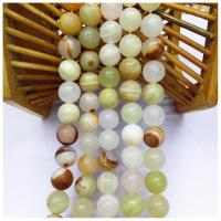 Light Mottle Green Jade Beads, Round, polished, DIY 