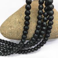 Abrazine Stone Beads, Round, polished, DIY black 
