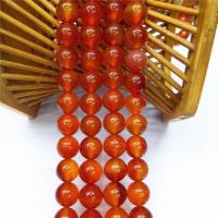 Natural Red Agate Beads, Round, polished, DIY reddish orange 