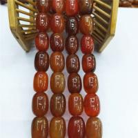Natural Red Agate Beads, Drum, polished, DIY Approx 