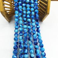 Regenbogen Jade, rund, poliert, DIY, blau, 8mm, ca. 52PCs/Strang, verkauft von Strang