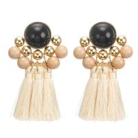 Fashion Tassel Earring, Zinc Alloy, with Resin, for woman 43mm 
