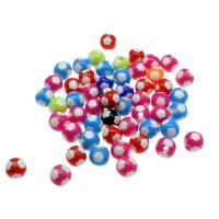 Deux couleures perles acryliques, Acrylique, Rond, DIY, plus de couleurs à choisir, 8mm Environ 1mm Vendu par sac