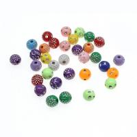 Zweifarbige Acryl Perlen, rund, DIY & verschiedene Größen vorhanden, gemischte Farben, Bohrung:ca. 2mm, 500G/Tasche, verkauft von Tasche