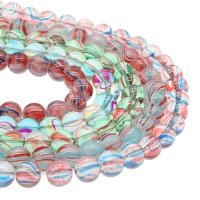 Vernickelt Glasperlen, rund, DIY & verschiedene Größen vorhanden, keine, verkauft von Strang