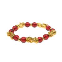 Jade Bracelets, Dyed Jade, with Zinc Alloy, Round, fashion jewelry & for woman, red, 17*8mm .5 Inch 