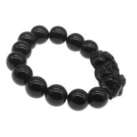 Noir Bracelet Pierre, pierre noire, Rond, bijoux de mode & normes différentes pour le choix & pour femme, plus de couleurs à choisir, Vendu par brin