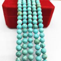 Perles en Turquoise naturelle, Rond, poli, DIY & normes différentes pour le choix, vert foncé, Vendu par brin