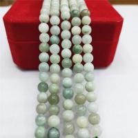 Abaloriso de Jade Birmania, Esférico, pulido, Bricolaje & diverso tamaño para la opción, verde claro, Vendido por Sarta