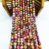 Jade Rainbow Bead, Round, polished, DIY multi-colored 