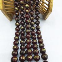 Cloisonne Stone Beads, Round, polished, DIY claret 