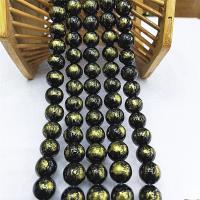 Cloisonne Stone Beads, Round, polished, DIY black 