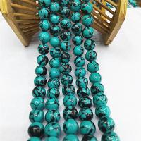 Sinkiang Turquoise Beads, Round, polished, DIY dark green 