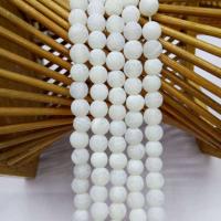Natural Effloresce Agate Beads, Round, polished, DIY white 
